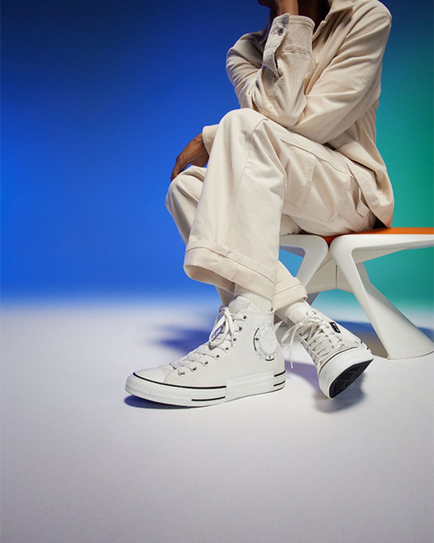 Women's Converse Chuck Taylor All Star Grid Logo High Top Shoes White | AU 54968S